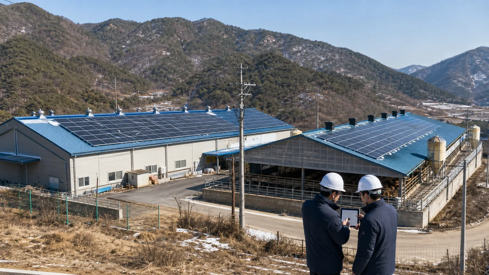 포천시 산지 인접 공장과 축사 지붕 태양광 설치 검토 예시 이미지