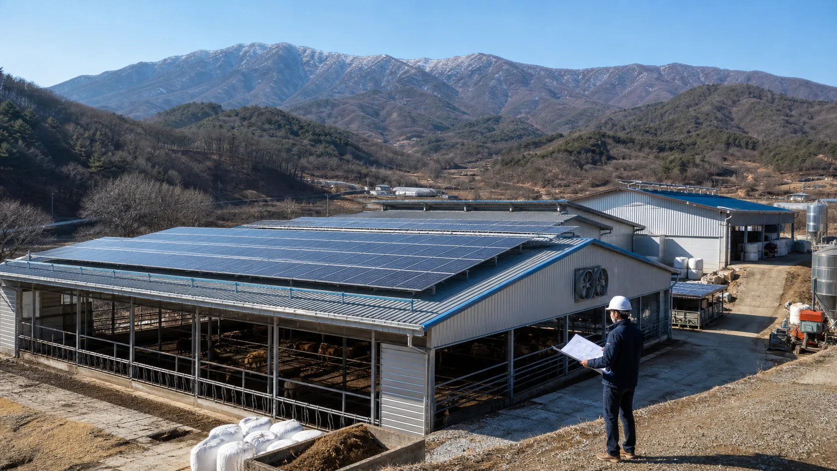 남원시 지리산권 농촌 축사 농업창고 지붕 태양광 검토 예시 이미지