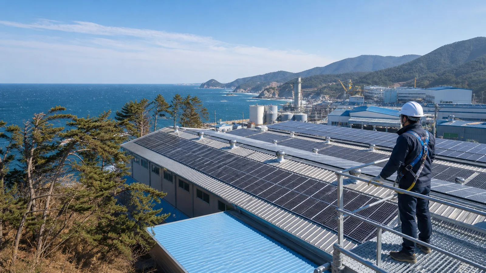삼척시 해안 산업시설 공장 지붕 태양광 검토 예시 이미지