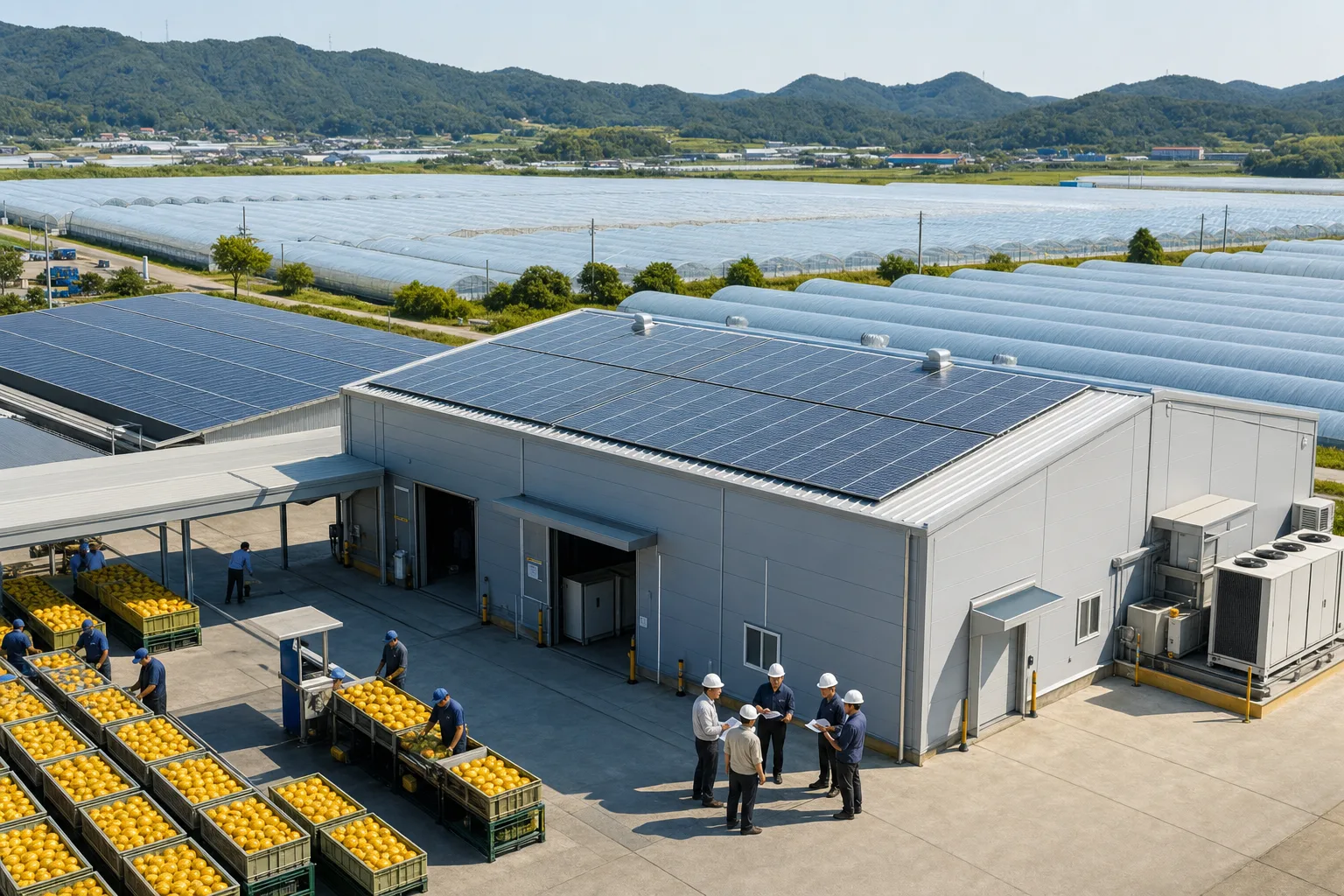성주군 참외 시설하우스와 선별장·저온창고 지붕 태양광 검토 예시