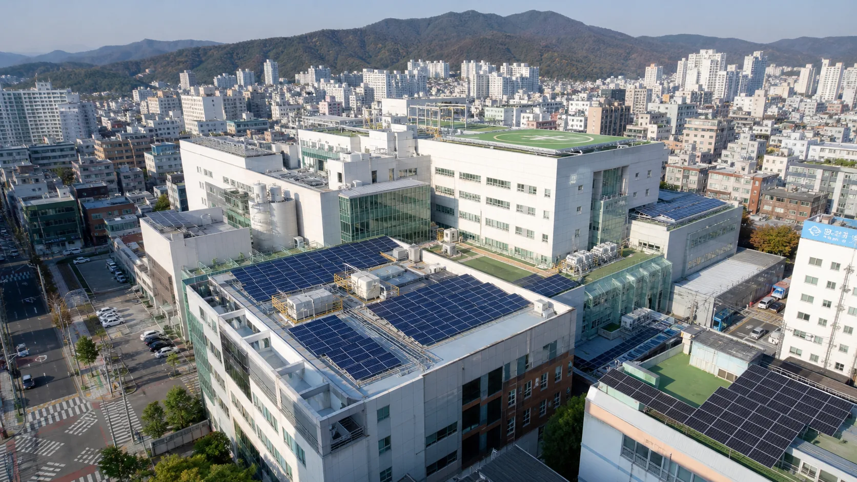 대전 중구 의료시설과 원도심 상업시설 지붕 태양광 설치 검토 예시