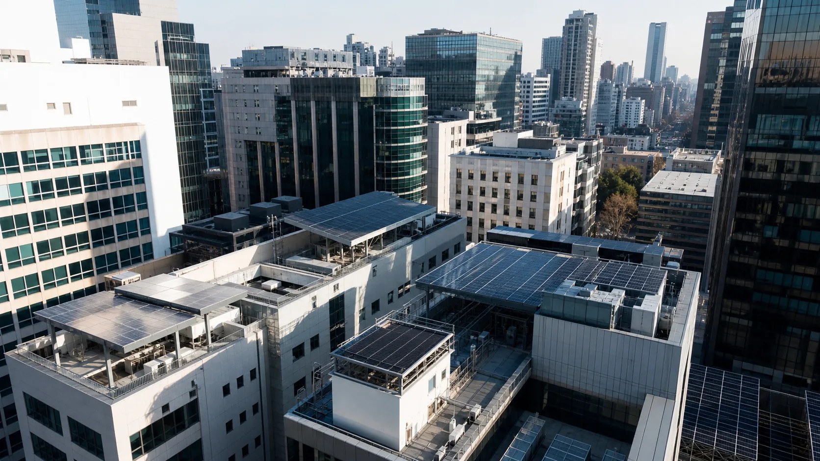 서울 강남구 업무시설과 의료시설 지붕 태양광 설치 검토 예시