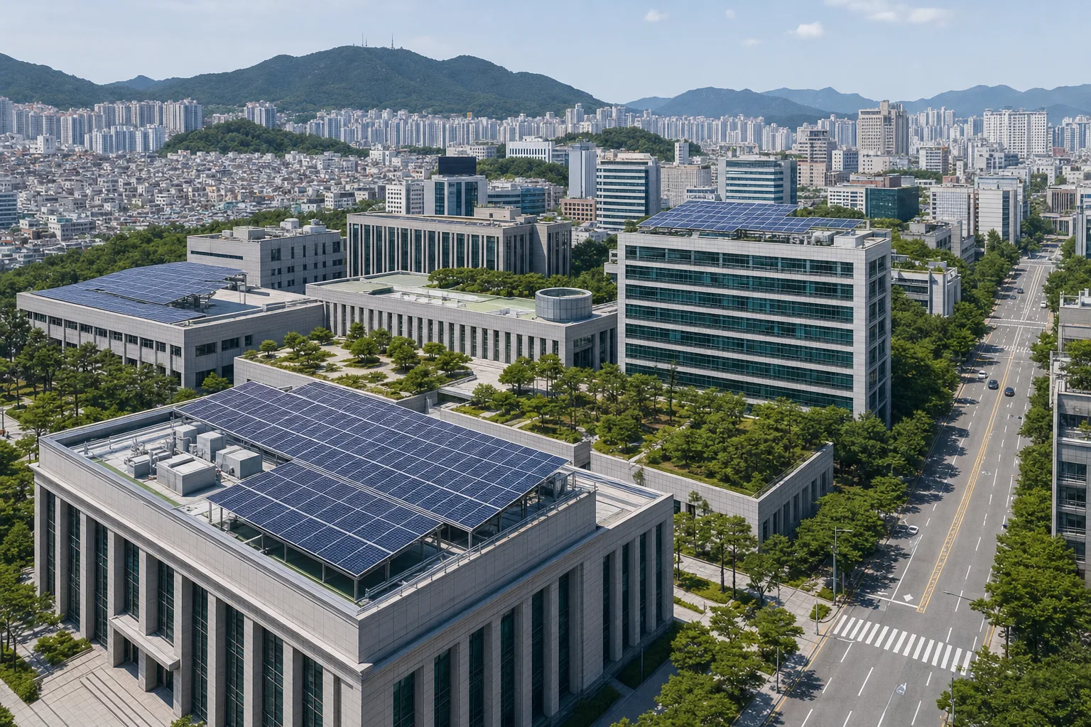 부산 연제구 공공기관과 업무시설 지붕 태양광 설치 검토 예시 이미지