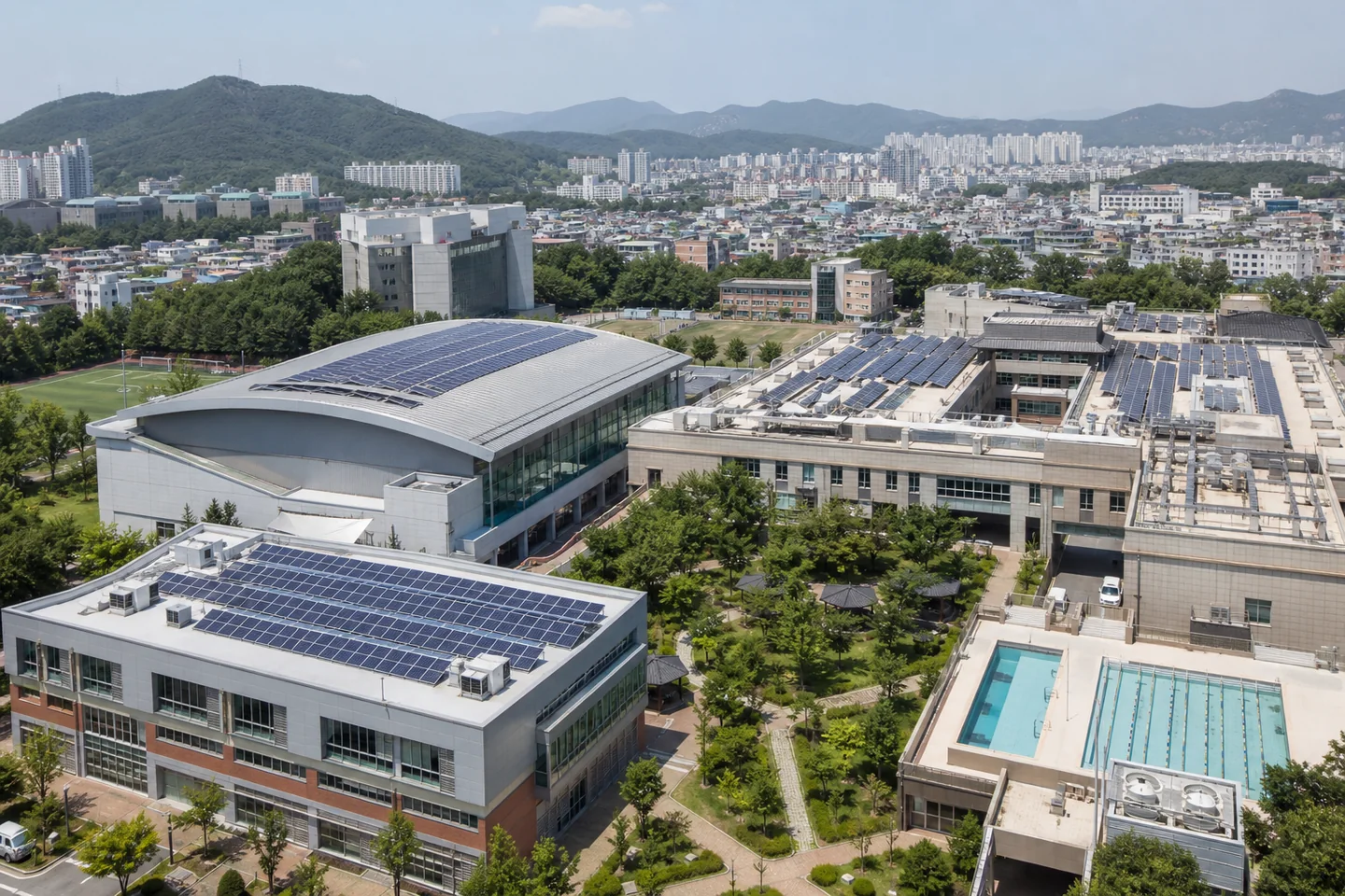광주 남구 대학교와 노인복지 건강시설 지붕 태양광 설치 검토 예시 이미지