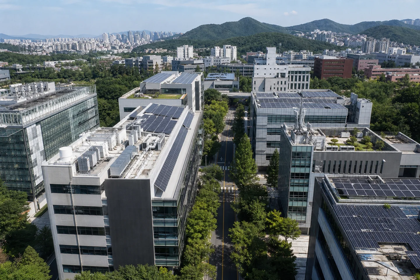 서울 서초구 양재 AI·정보통신 연구업무시설 지붕 태양광 설치 검토 예시 이미지