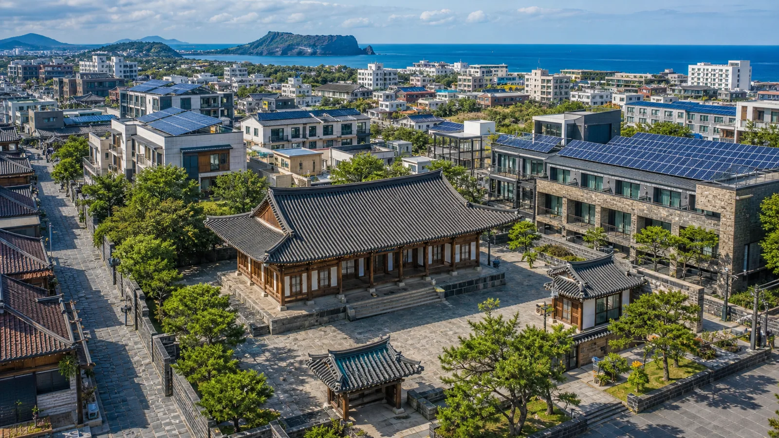 삼도2동 국가유산 주변 현대식 관광숙박·문화상업시설 지붕 태양광 설치 검토 예시 이미지