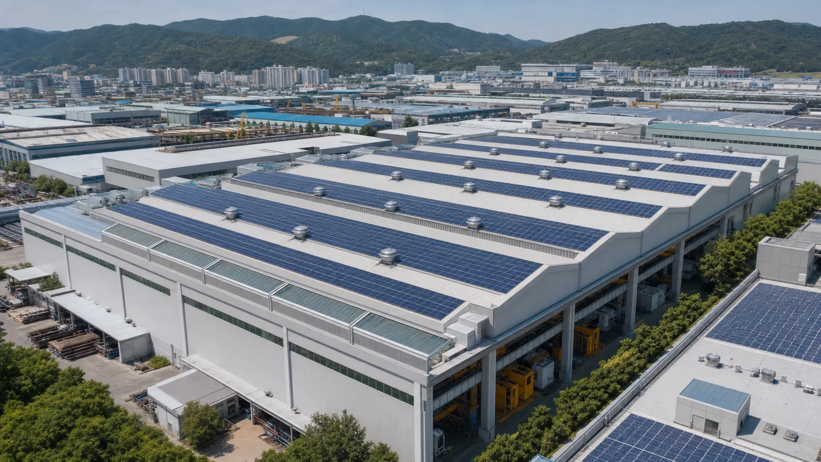 경상남도 창원시 창원국가산업단지 공작기계·CNC 가공공장 지붕 태양광 설치 검토용 개념 이미지