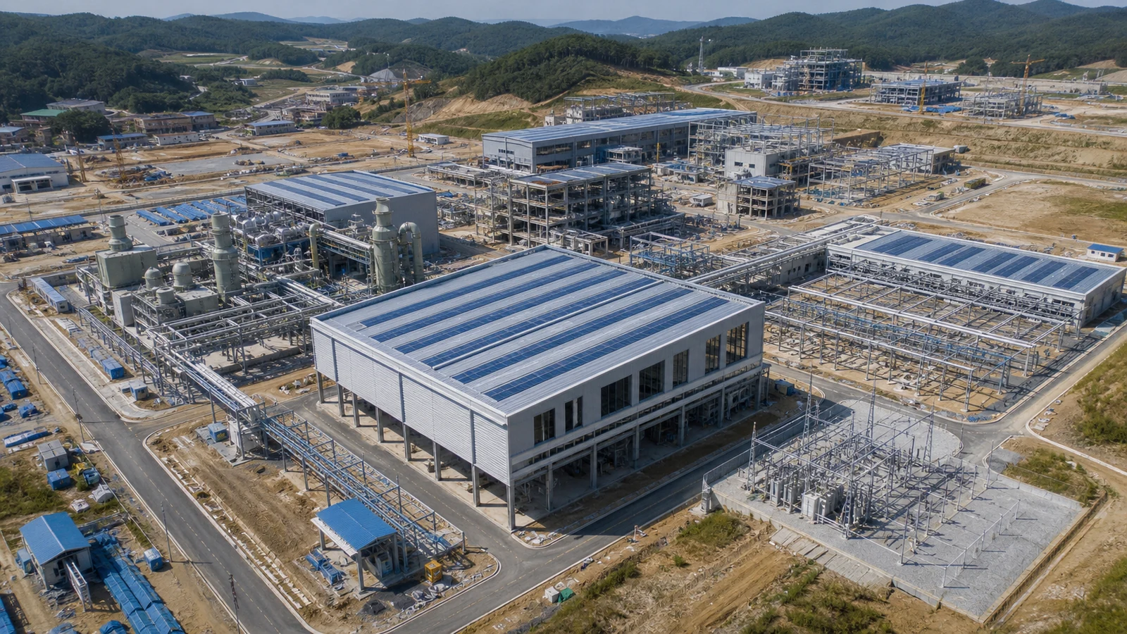 공주시 송선동 송선일반산업단지 화학·전기장비공장 신축 계획지붕 태양광 설치 검토용 개념 이미지