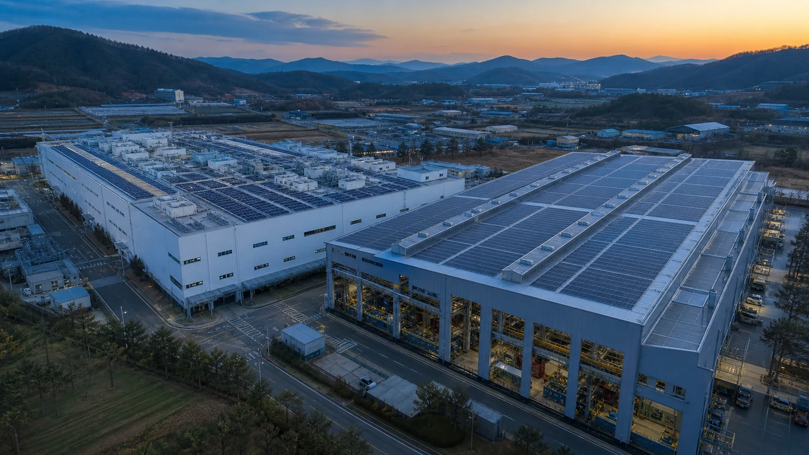 예산군 예산읍 관작리 관작전문농공단지 디스플레이·자동차차체부품 공장 지붕 태양광 설치 검토용 개념 이미지
